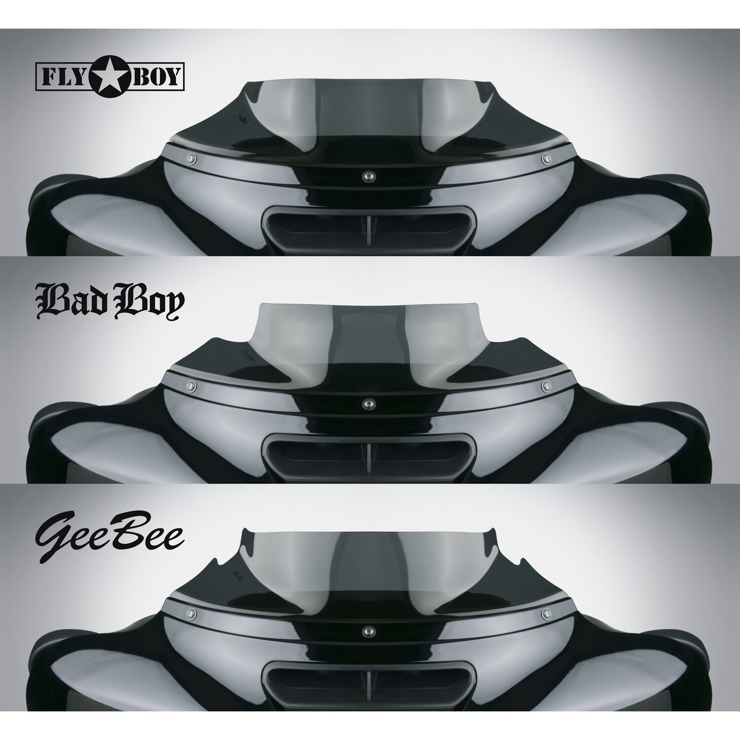 NC, Fly Boy™ 4" windscreen. Dark tint, Gray