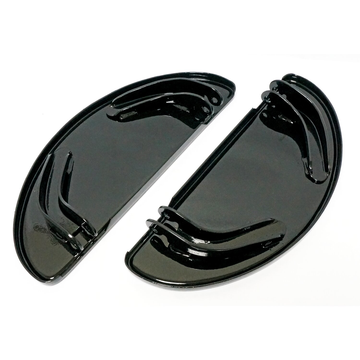 Oval early style floorboards, solid Black, Black