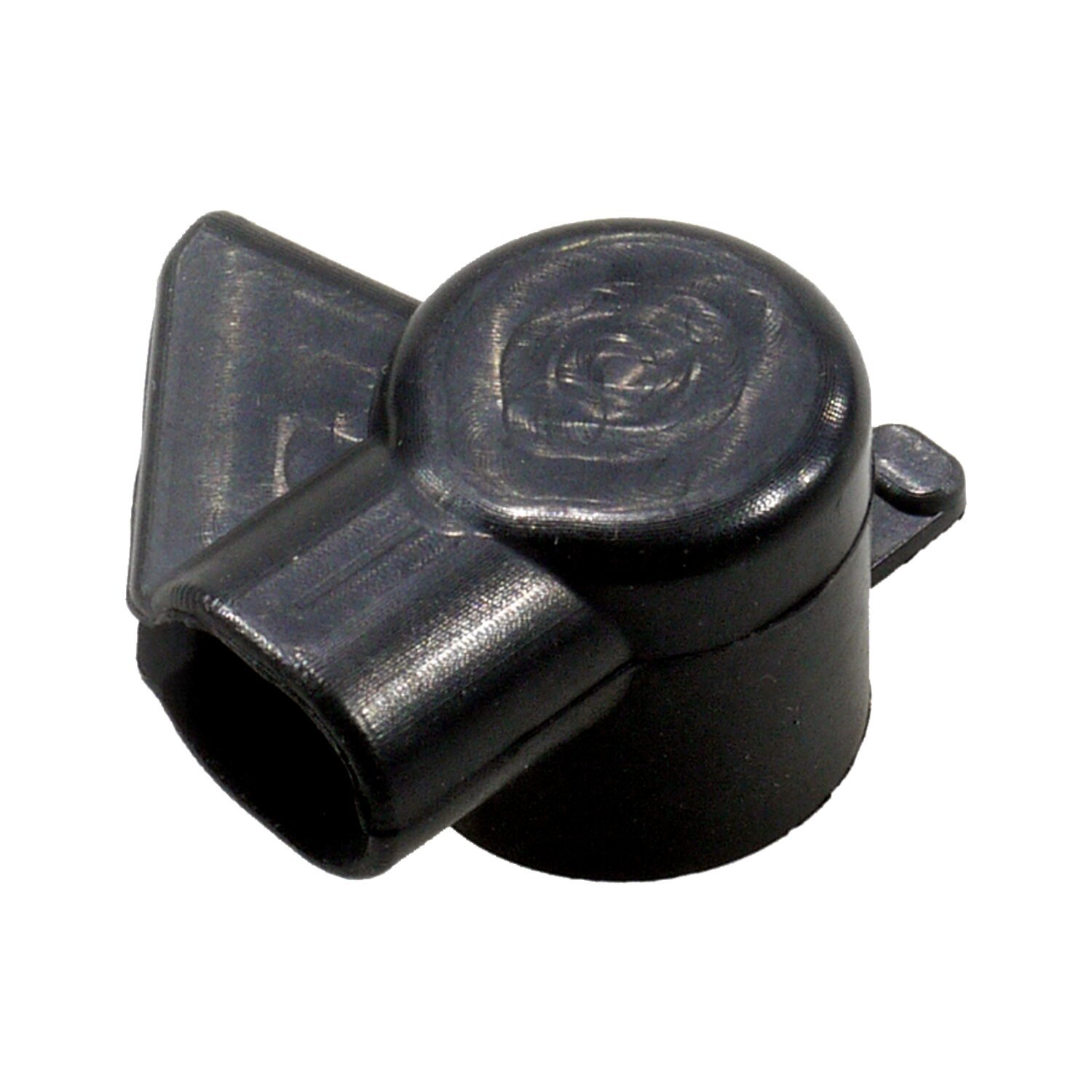 Battery cable boot. Black rubber