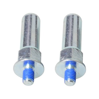 Steel wear peg with bright zinc finish. Reproduction part of the replaceable pin that is installed under the foot peg to prevent foot peg damage when foot peg touches the street in curves. Used on models with mid-controls. 
Approx. length 1-11/16" (4.3cm) excluding the threads. 
OEM replacement reference 33188-08.