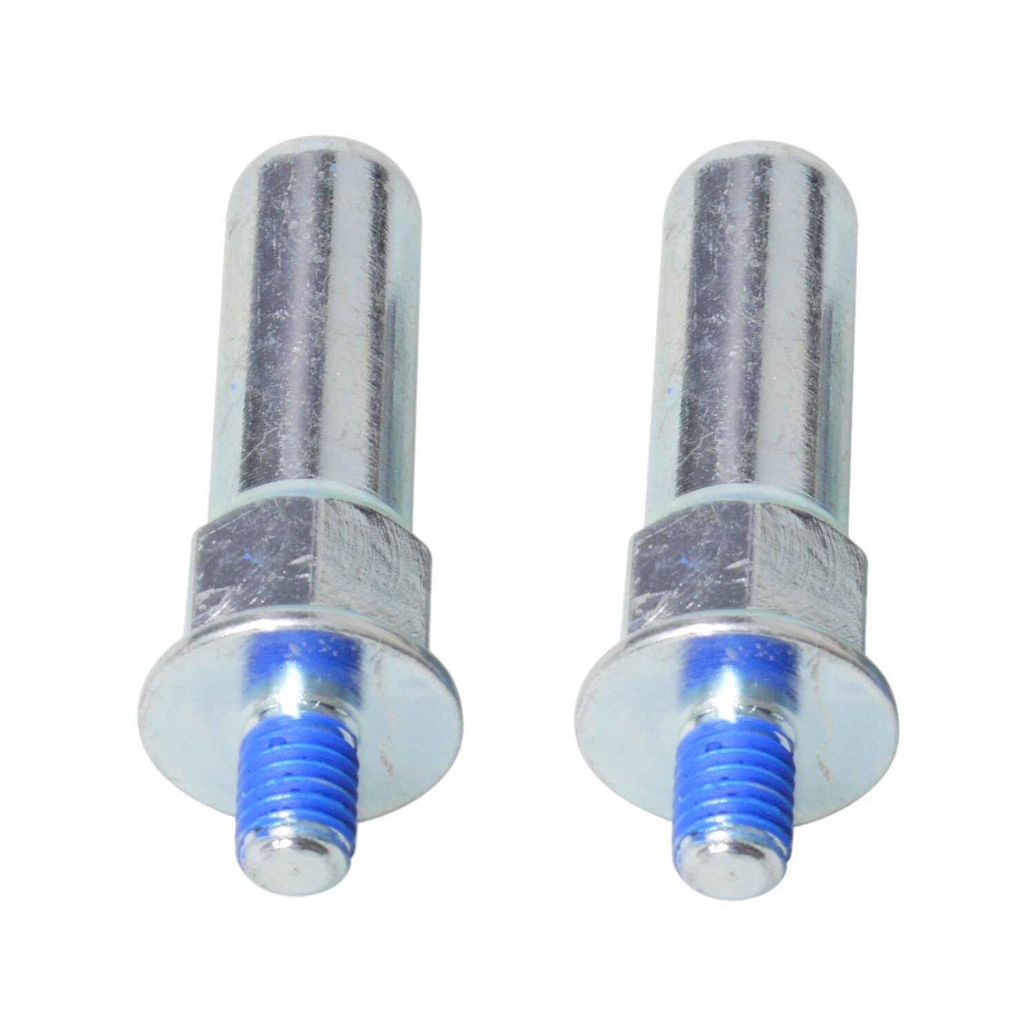 Wear peg, rider foot peg. Zinc, Silver, Polished
