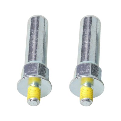 Steel wear peg with bright zinc finish. Reproduction part of the replaceable pin that is installed under the foot peg to prevent foot peg damage when foot peg touches the street in curves. Used on models with mid-controls. 
Approx. length 1.5" (3.8cm) excluding the threads. 
OEM replacement reference 33130-07A 