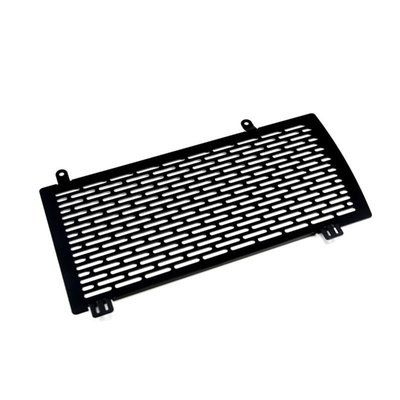 This radiator cover protects the expensive and sensitive radiator from road rocks. It has been made from black powdercoated stainless steel. Easy installation as mounted to the OEM mouting holes.