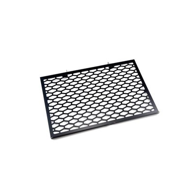 This radiator cover protects the expensive and sensitive radiator from road rocks. It has been made from black powdercoated stainless steel. Easy installation as mounted to the OEM mouting holes.