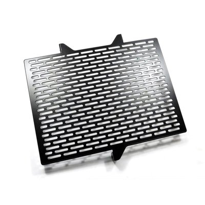 This radiator cover protects the expensive and sensitive radiator from road rocks. It has been made from black powdercoated stainless steel. Easy installation as mounted to the OEM mouting holes.