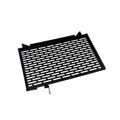 This radiator cover protects the expensive and sensitive radiator from road rocks. It has been made from black powdercoated stainless steel. Easy installation as mounted to the OEM mouting holes.