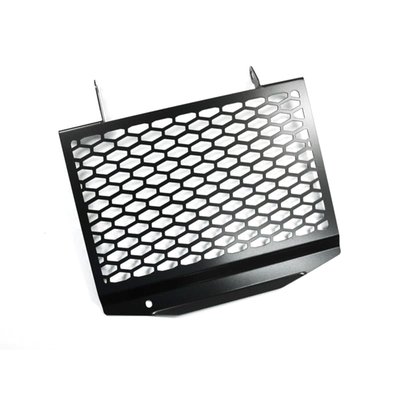 This radiator cover protects the expensive and sensitive radiator from road rocks. It has been made from black powdercoated stainless steel. Easy installation as mounted to the OEM mouting holes.