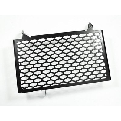 This radiator cover protects the expensive and sensitive radiator from road rocks. It has been made from black powdercoated stainless steel. Easy installation as mounted to the OEM mouting holes.