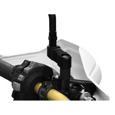 This Zieger mirror extension kit was developed to significantly expand your rear view. It relocates your mirror 40mm to the outside. CMC milled from high strength aluminum alloy and black anodized