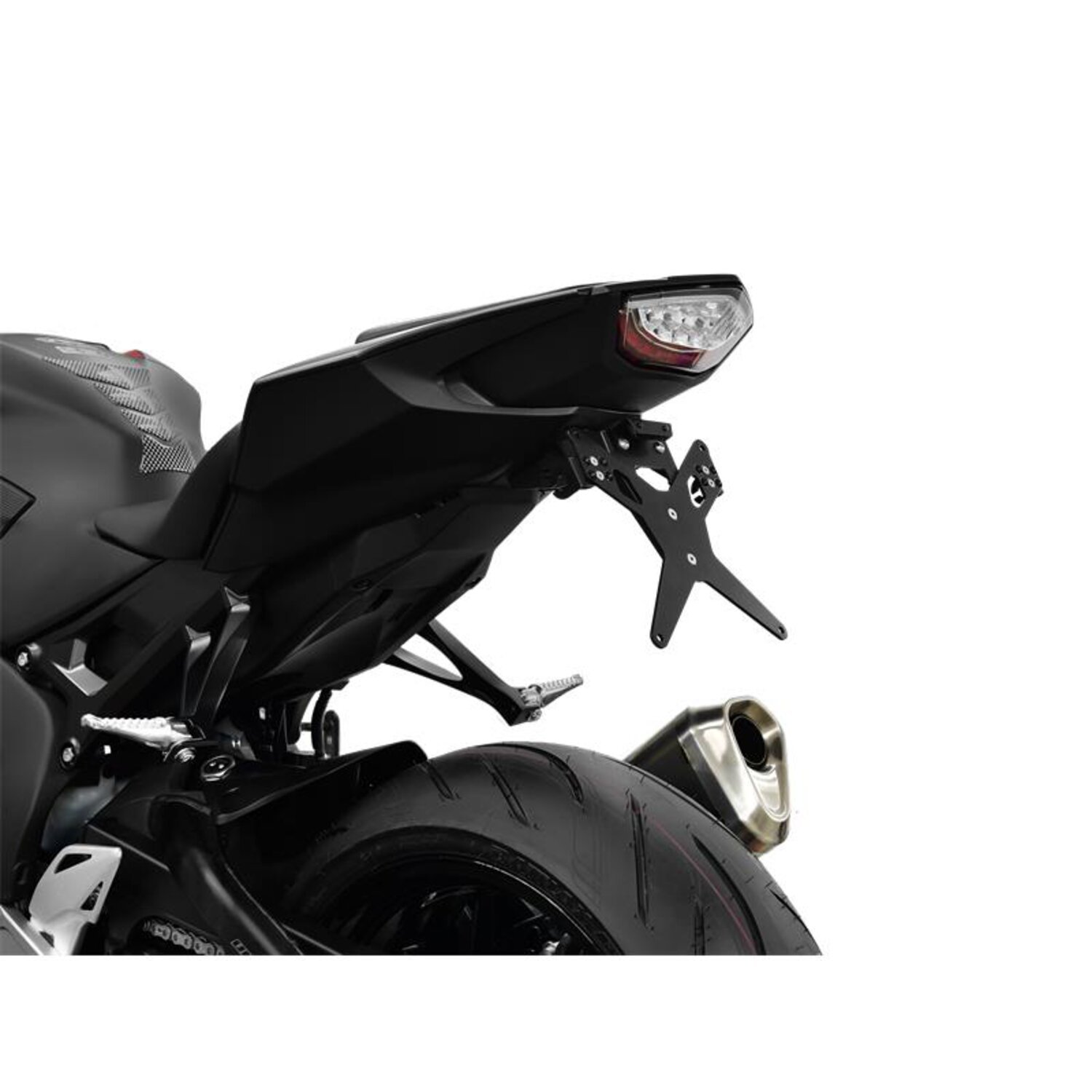 Zieger License plate bracket X-Line, Black, Matte