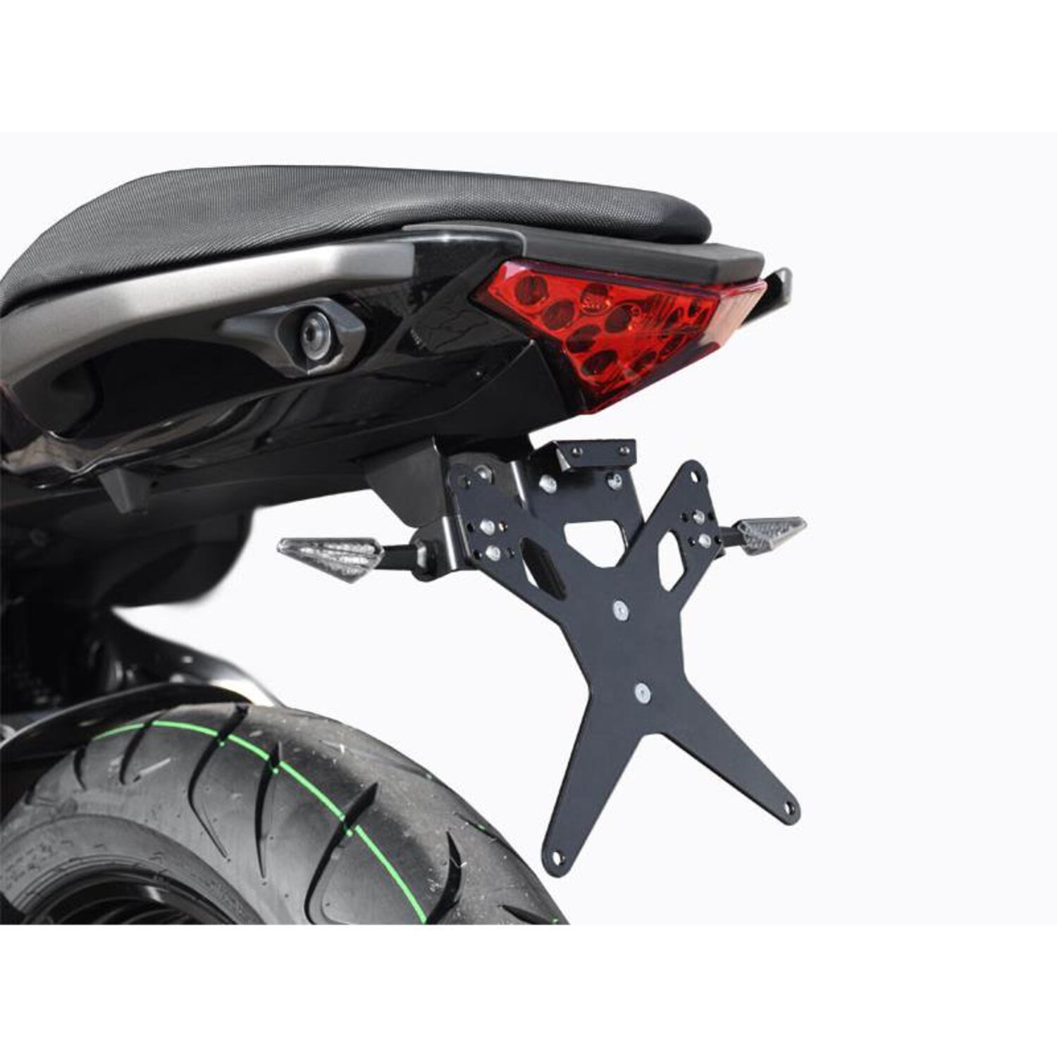 Zieger License plate bracket X-Line, Black, Matte