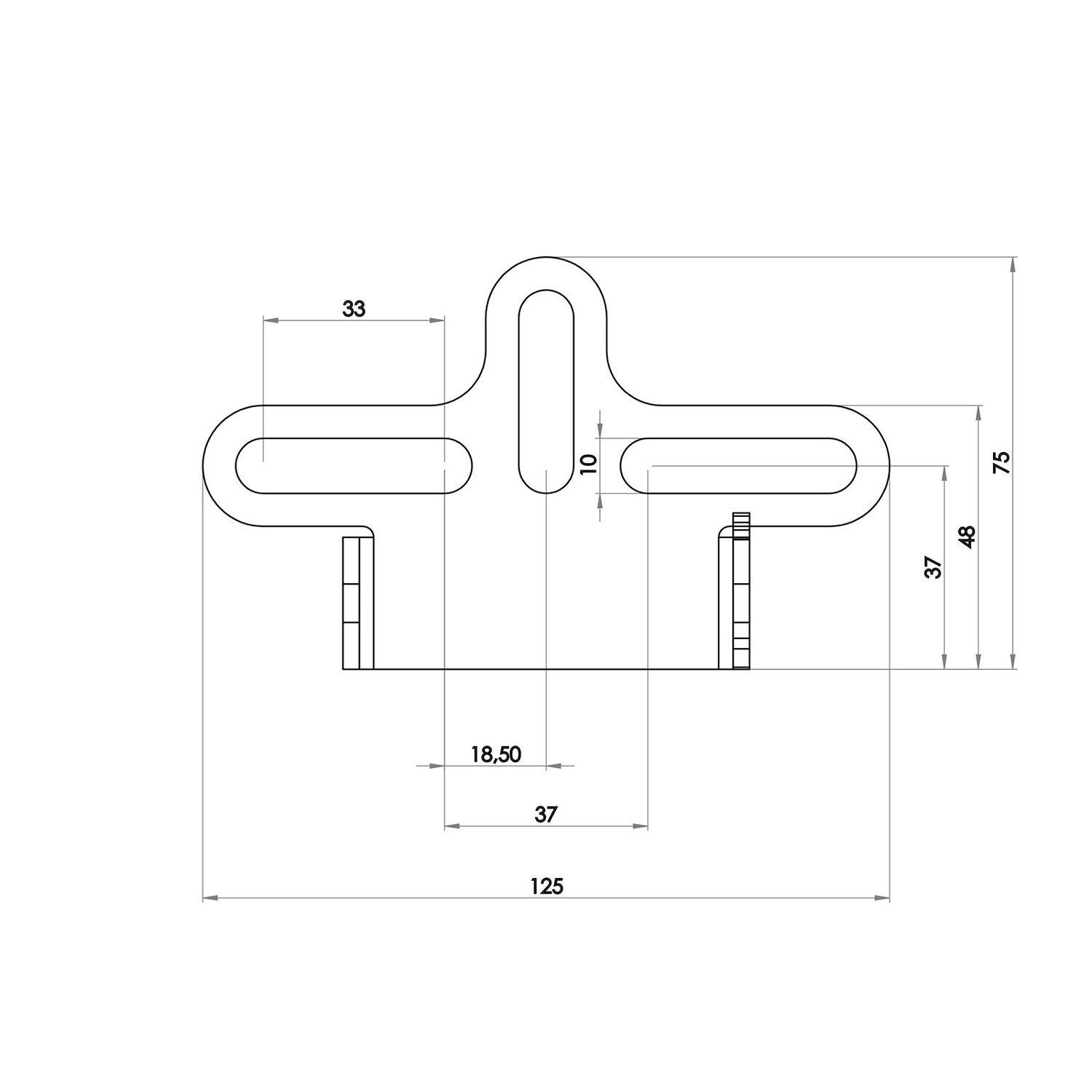 Zieger, under fender license plate bracket kit. X-Line6, Black, Matte