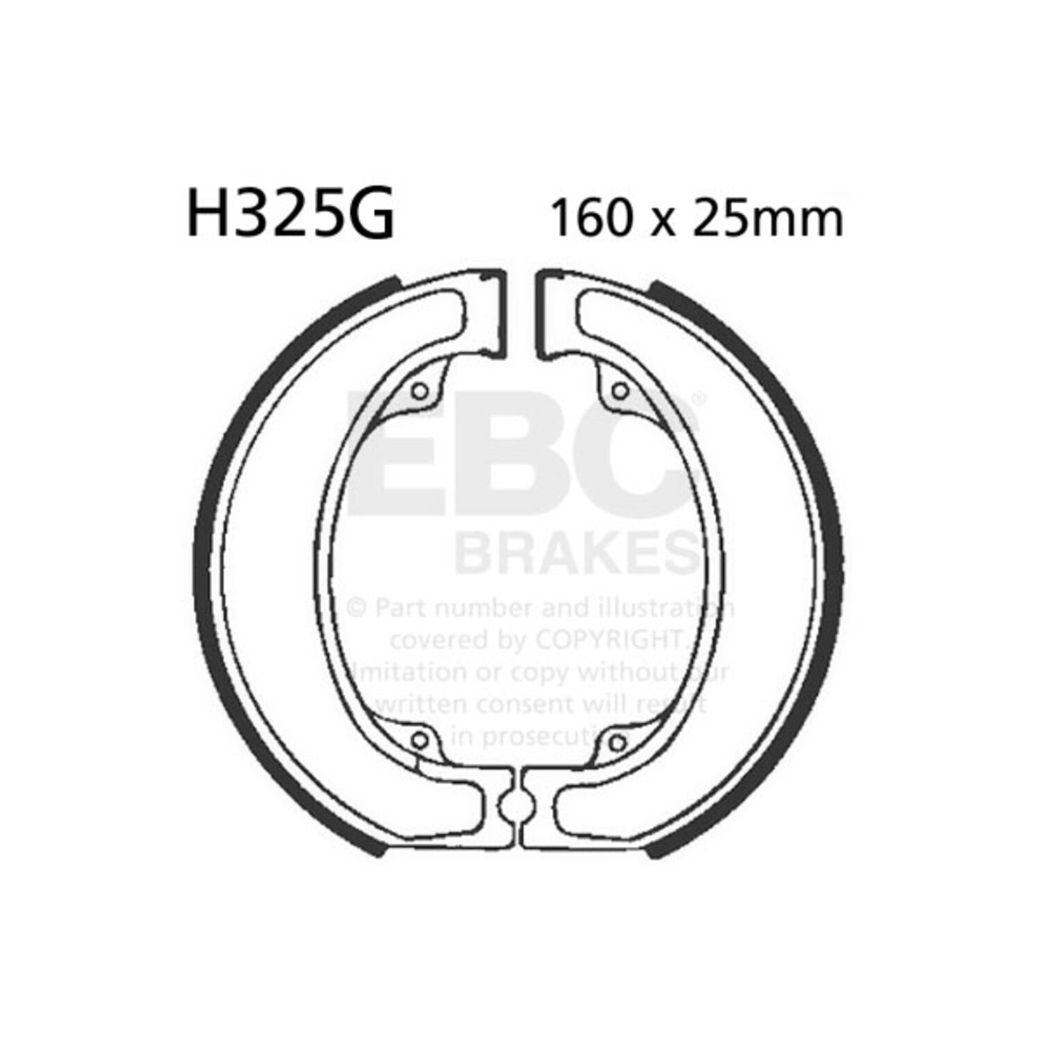 EBC grooved brake shoes