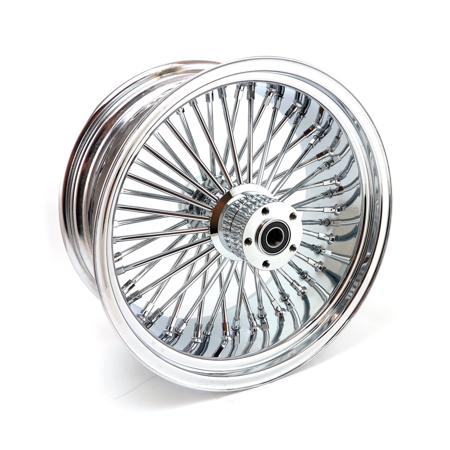 MCS radial 48 fat spoke rear wheel 8.50 x 18, Chrome