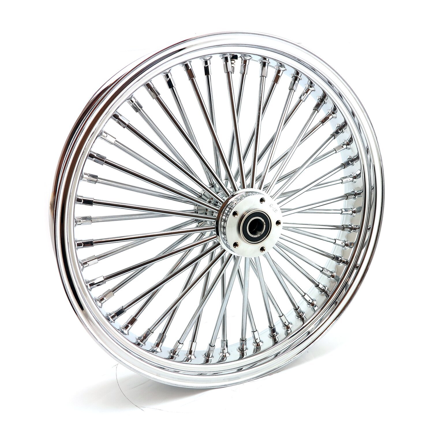 MCS radial 48 fat spoke front wheel 3.50 x 21 SF, Silver, Chrome