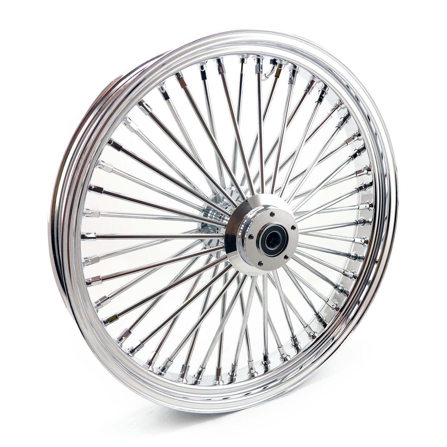 MCS radial 48 fat spoke front wheel 3.50 x 23 DF, Chrome