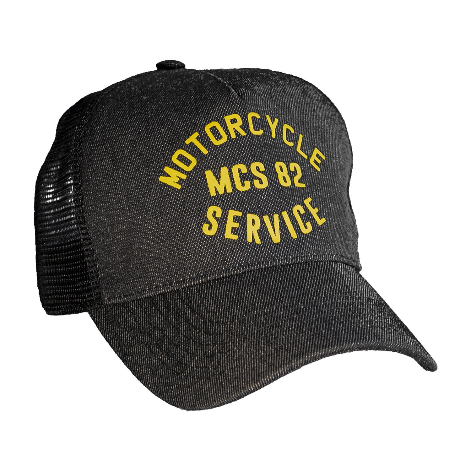 MCS service trucker cap black denim
