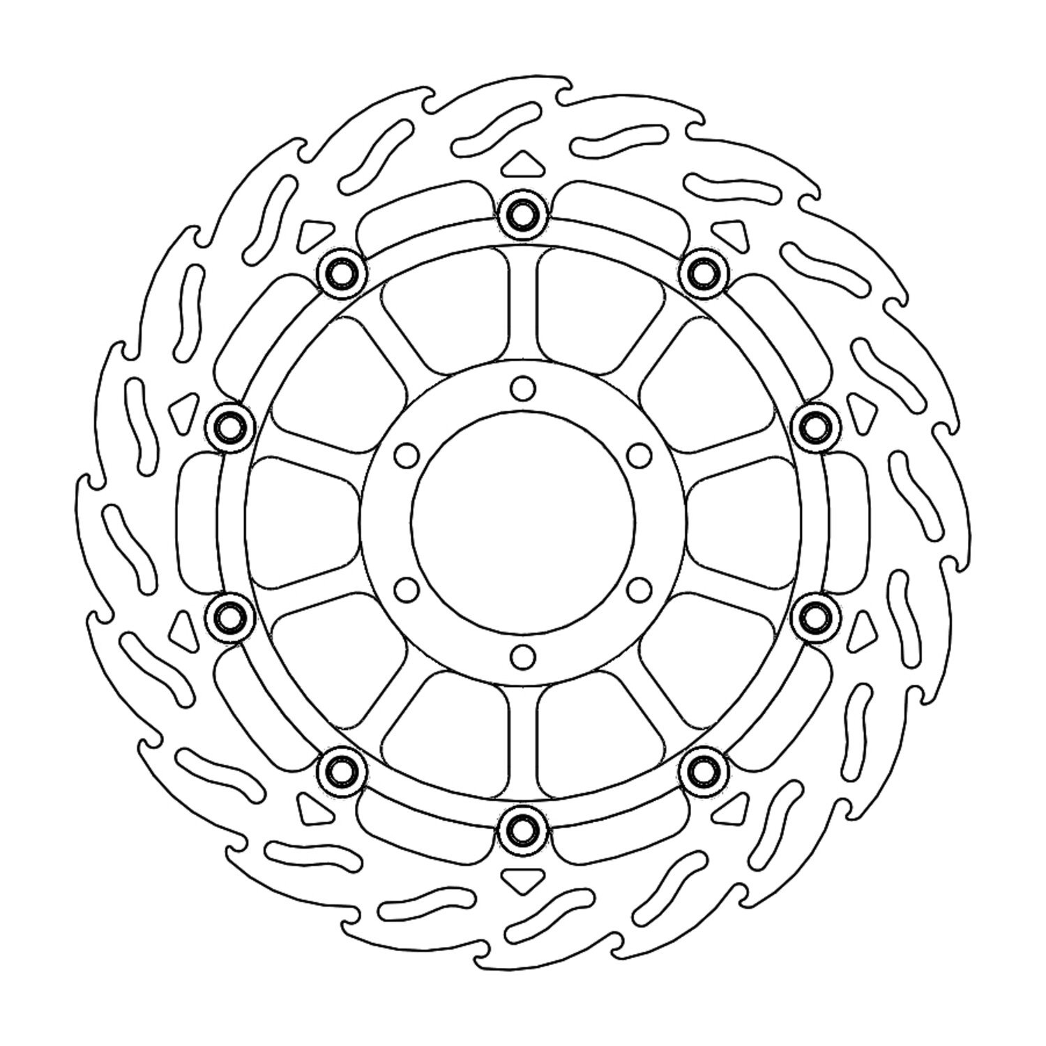 Moto-Master Flame series floating brake rotor