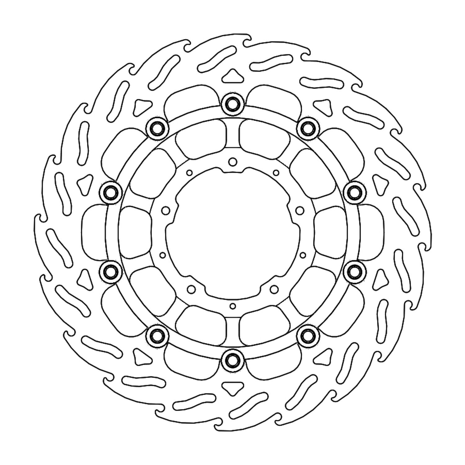 Moto-Master Flame series floating brake rotor