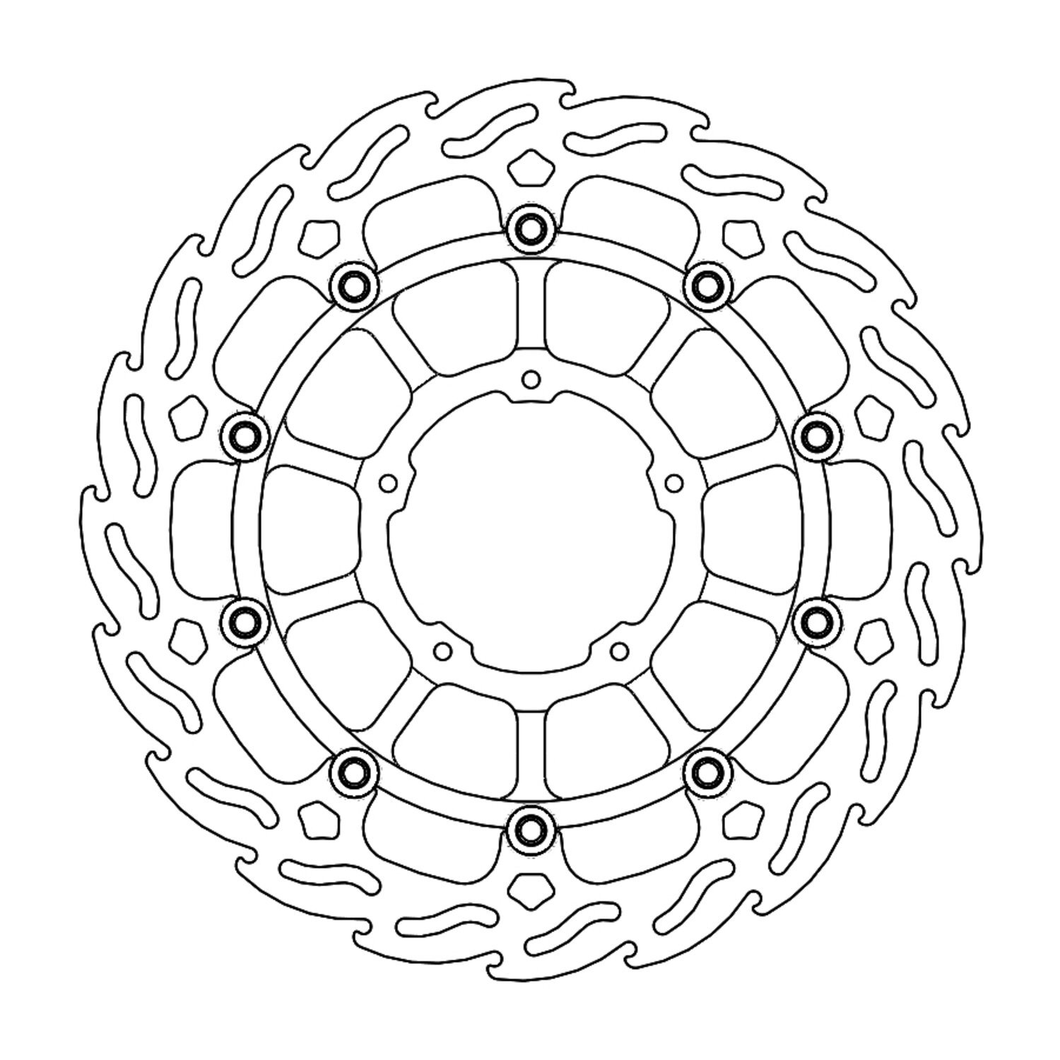 Moto-Master Flame series floating brake rotor