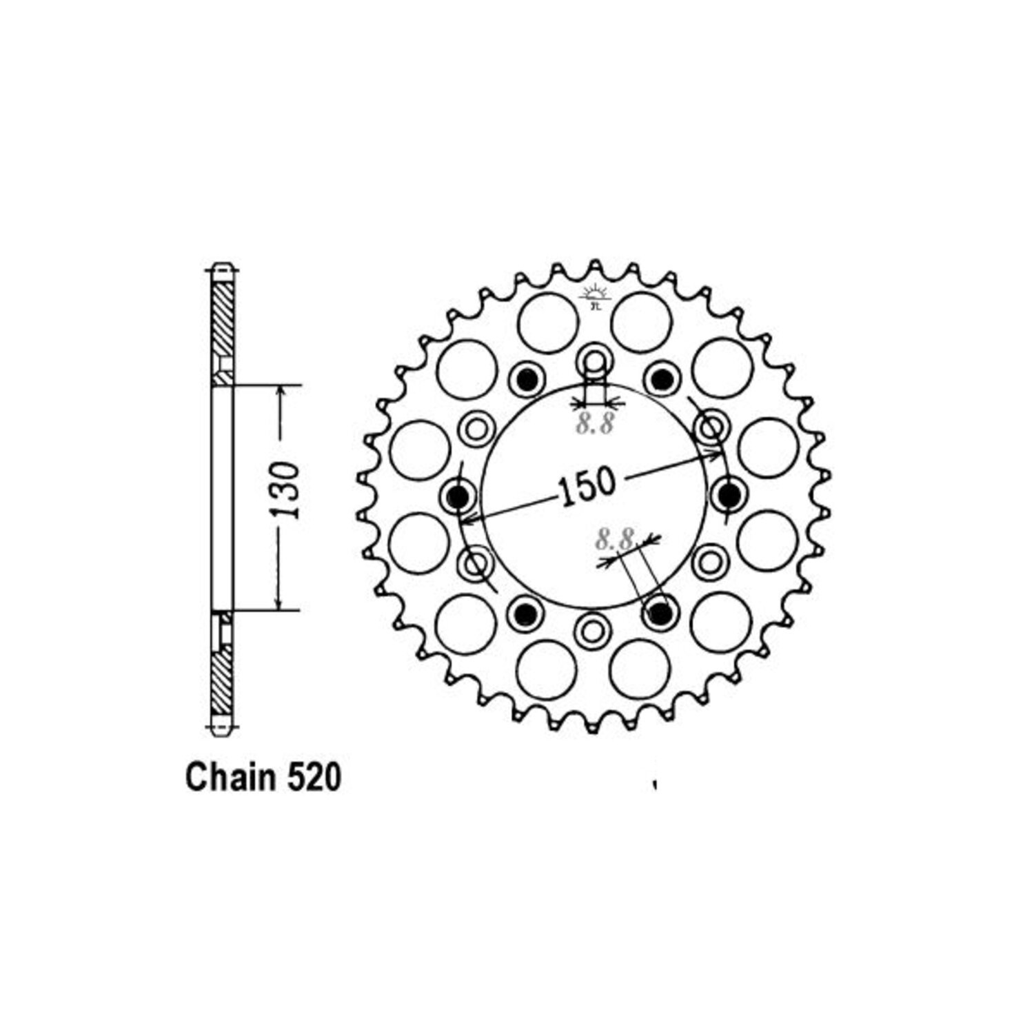 JT Rear Sprocket 245/2.40