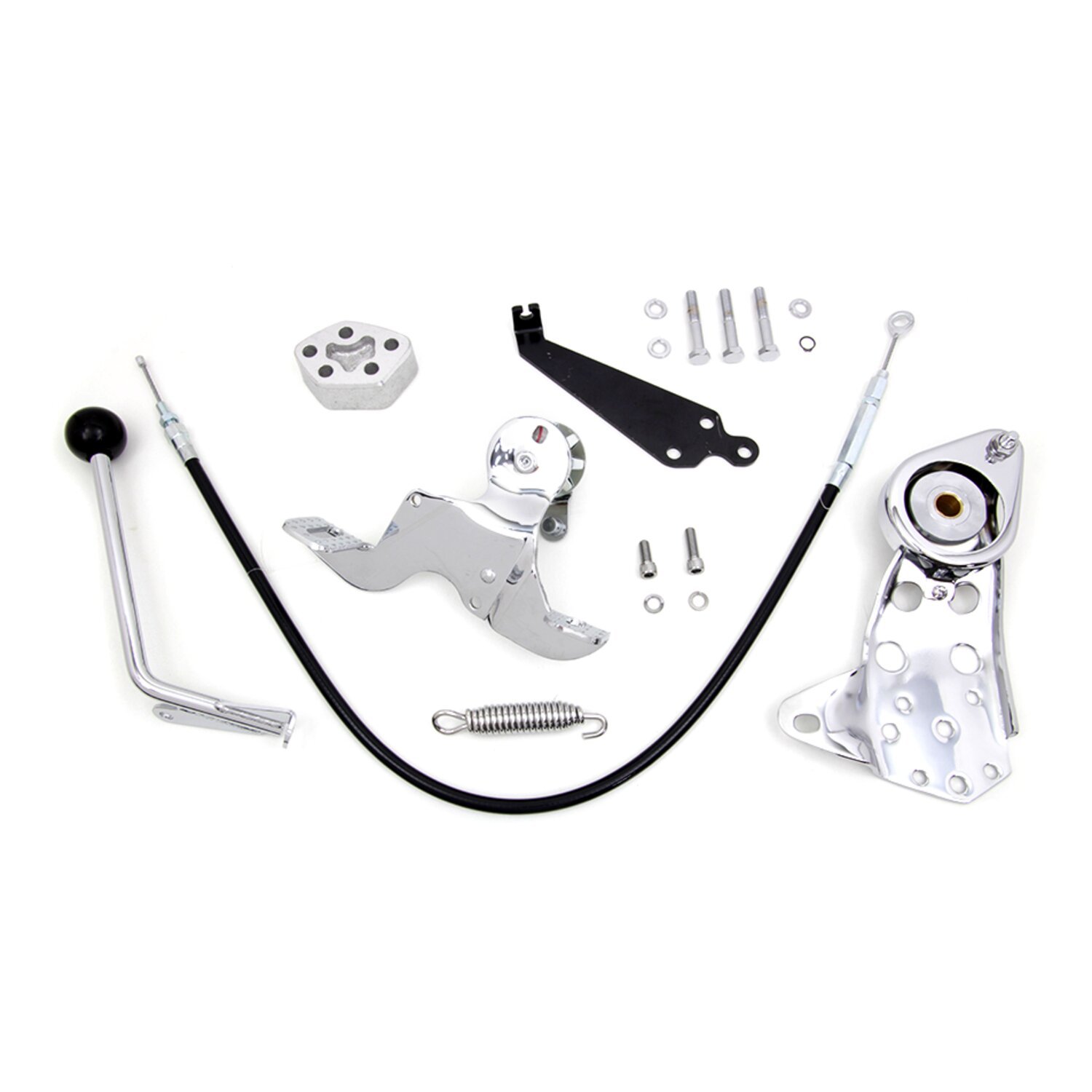 Jockey shifter conversion kit, Silver, Chrome