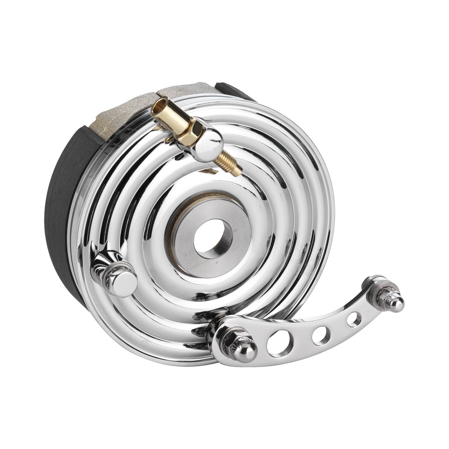 K-Tech, floating mini drum brake shoe plates, Chrome