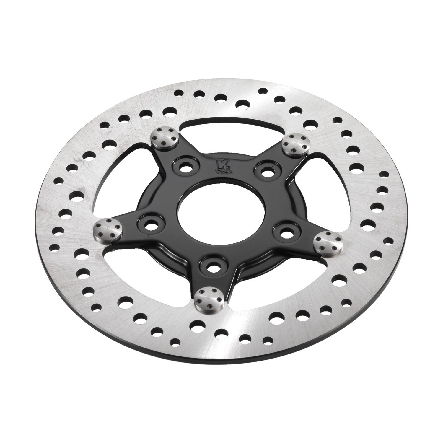 K-Tech front right brake rotor 8.5" stainless, black center, Black Anodized