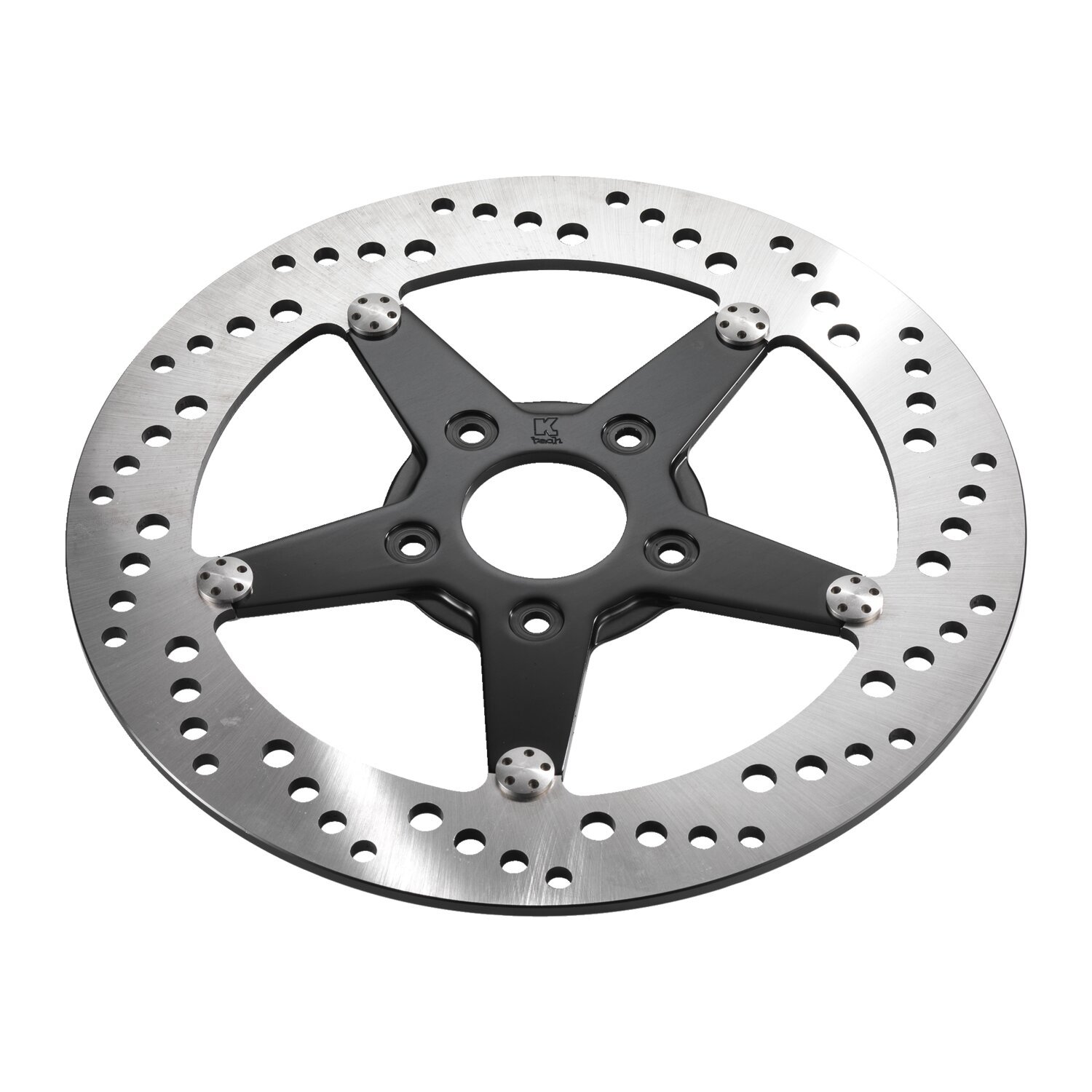 K-Tech front right brake rotor 11.5" stainless, black center, Black Anodized