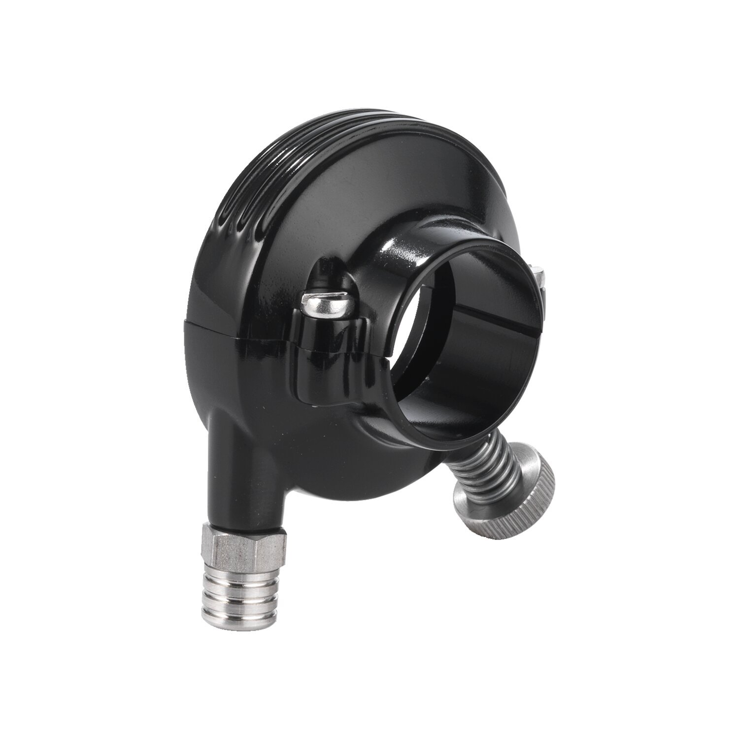 K-Tech 1" Deluxe throttle housing. Black anodized aluminum, Matte