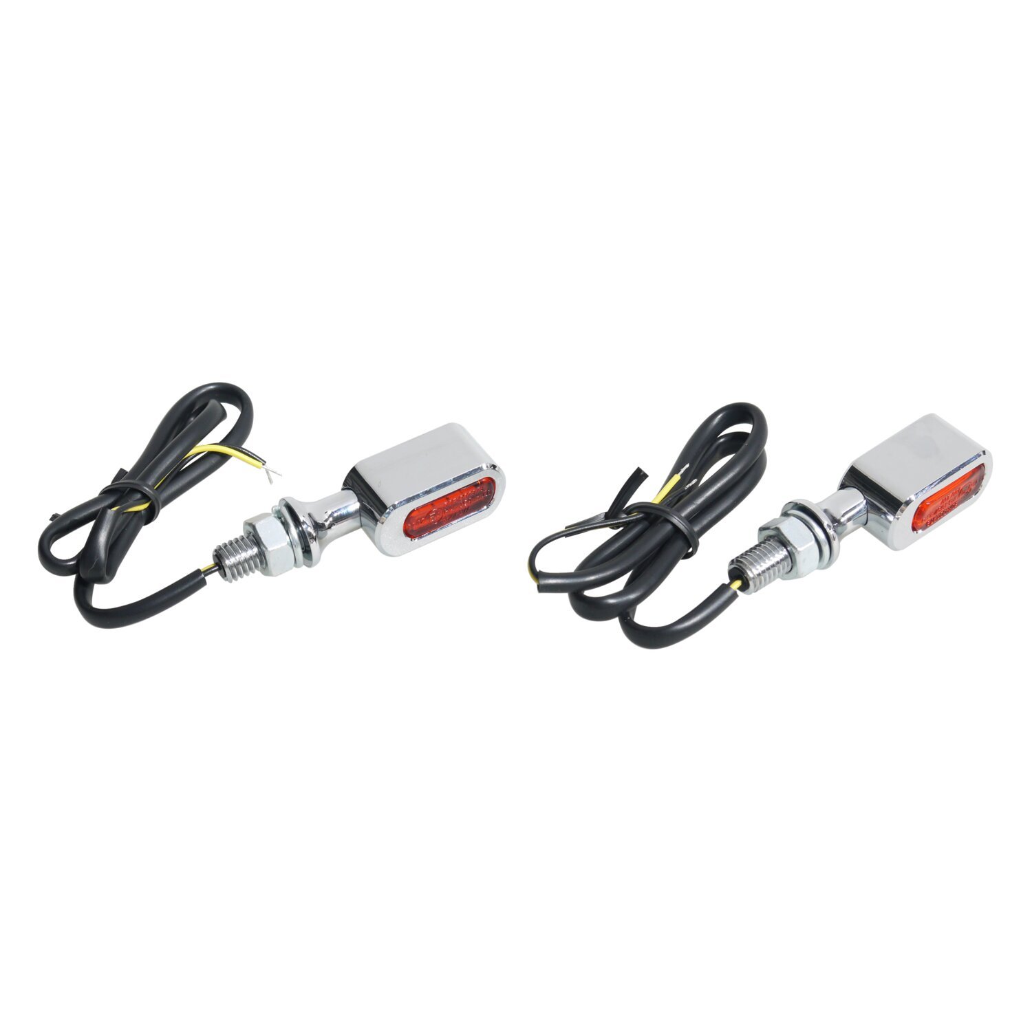 Fastline, LED 3-1 taillight/turn signals. Chrome/amber lens, Red