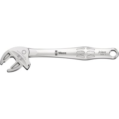 Adjustable wrench with ratcheting action. Lever mechanism when gripping avoids slipping and damage. Size 16-19mm; 5/8-3/4 inch; overall lenght 224mm.