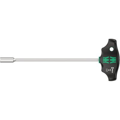 Series 495. Matte chrome plated hardened round tool steel shaft and tip. With single component handle. 
Tip size: 7mm. Shaft length: 230mm. Handle height: 49mm. Handle width: 99mm.