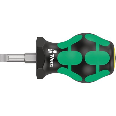 The 335 series Stubby screwdriver is designed to work in limited access spaces, like carburetor float bowl screws. Comes with special coating on the tip for a precision fit and a long service life. With anti-roll feature in the handle. Tip thickness at tip: 1mm. Tip width: 5,5mm. Shaft length: 24,5mm. Handle length: 54mm. Shaft diameter: 5,5mm.