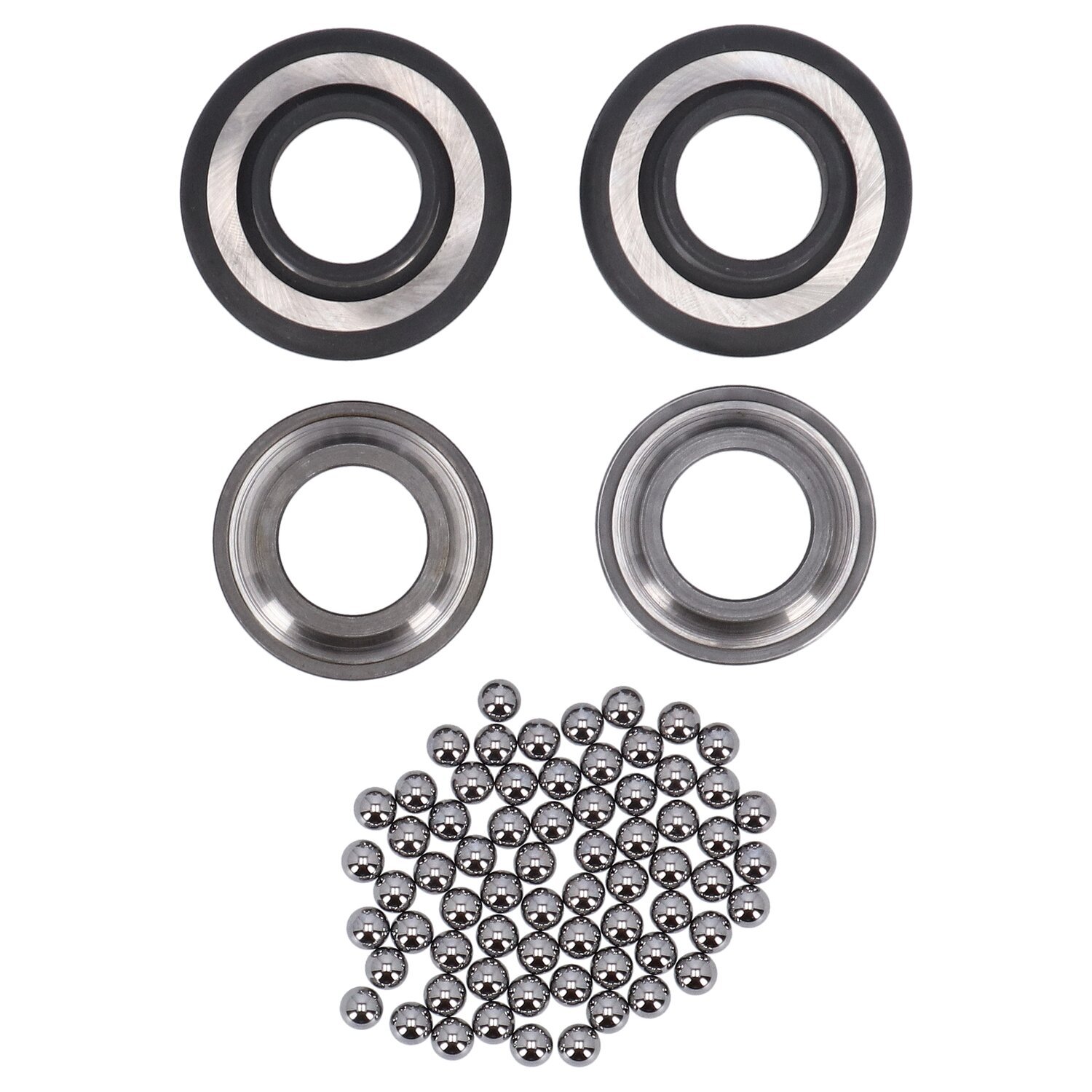 Cups/cones for fork and frame, with chromium balls, Chrome