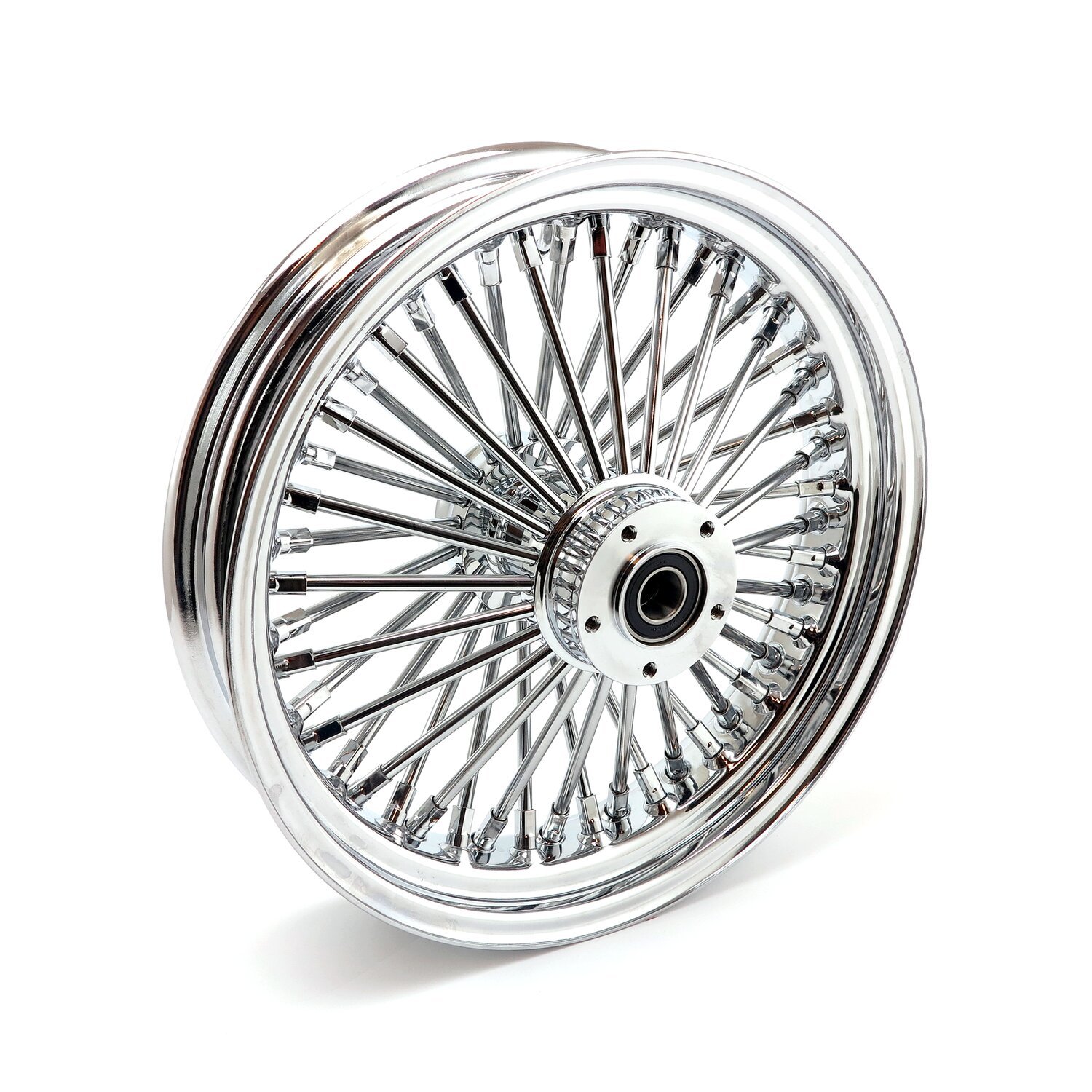 MCS radial 48 fat spoke front wheel 3.50 x 16 DF, Silver, Chrome
