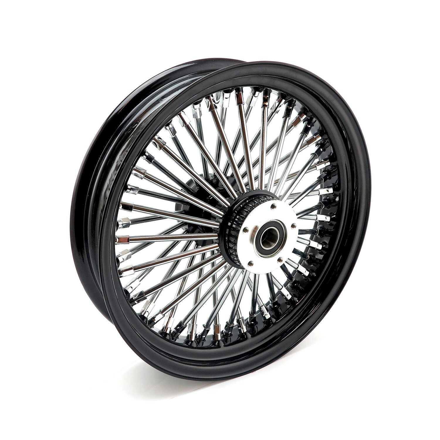 MCS radial 48 fat spoke front wheel 3.50 x 16 DF, Black, Gloss