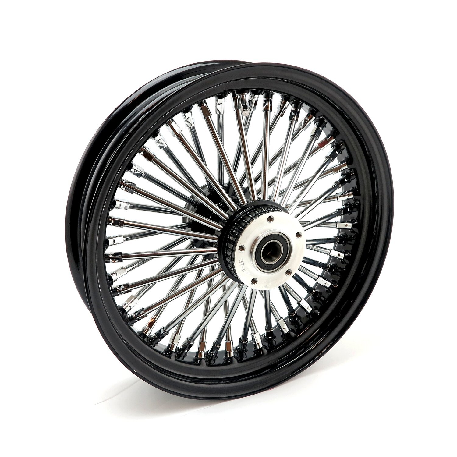 MCS radial 48 fat spoke front wheel 3.50 x 16 DF black, Gloss