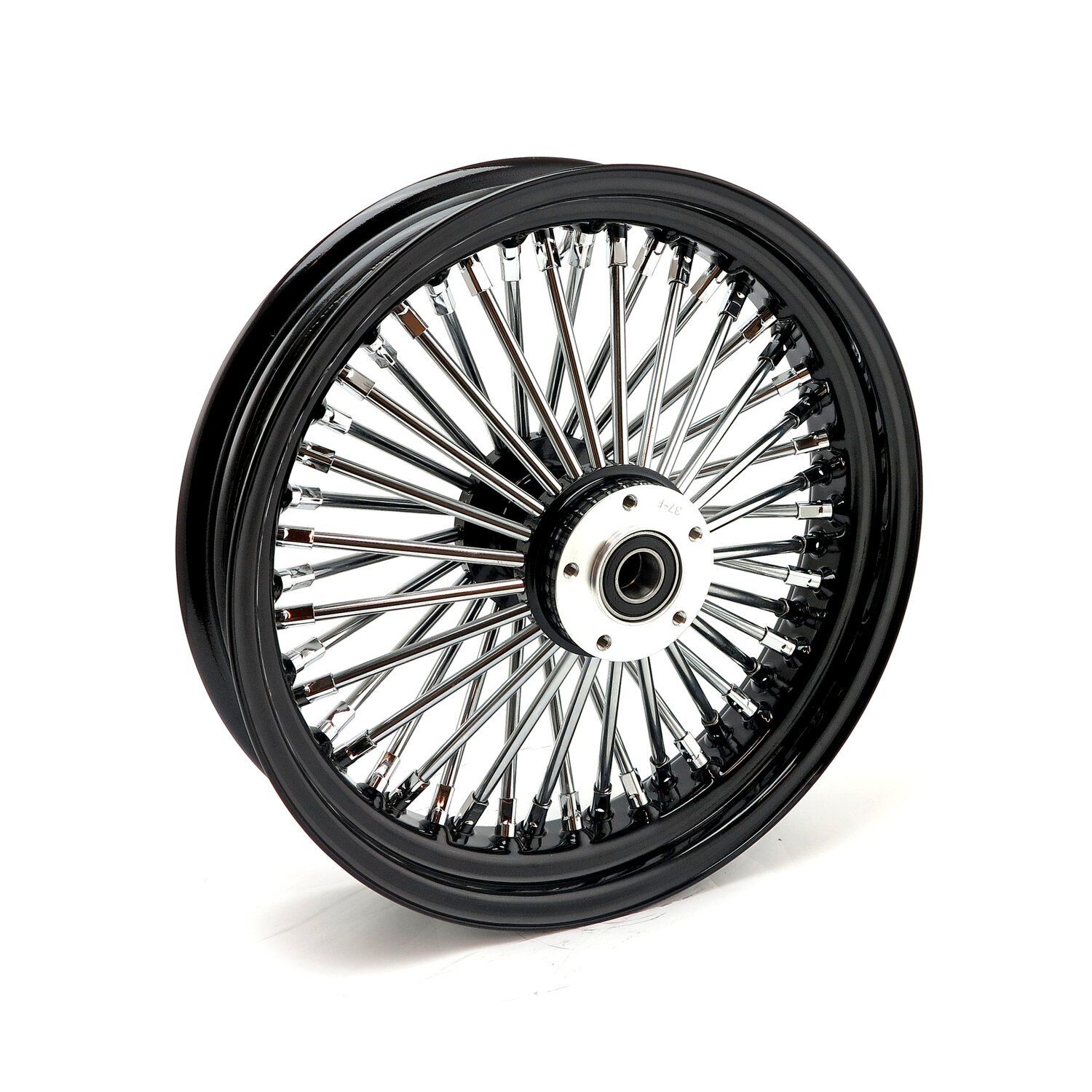 MCS radial 48 fat spoke front wheel 3.50 x 16 SF, Black, Gloss