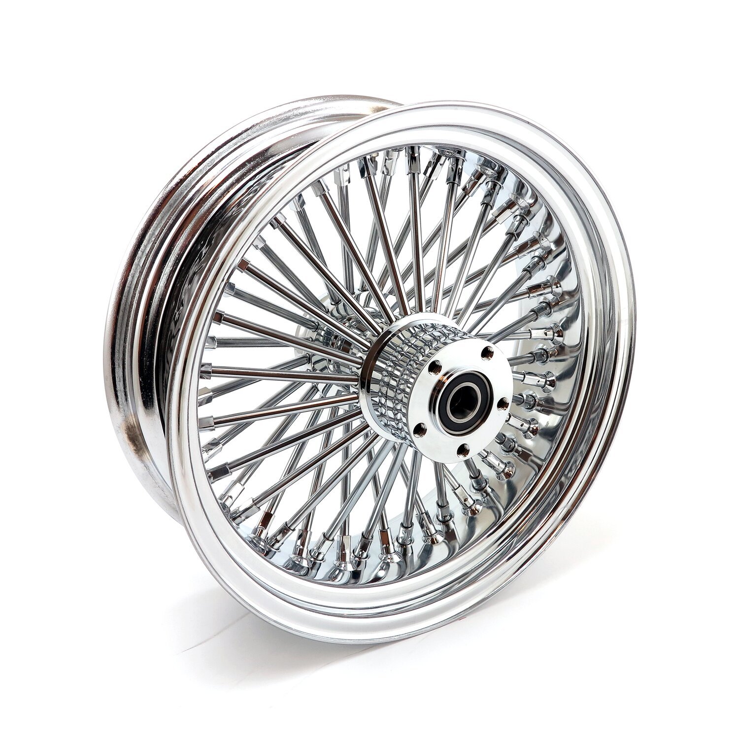 MCS radial 48 fat spoke rear wheel 5.50 x 16, Chrome