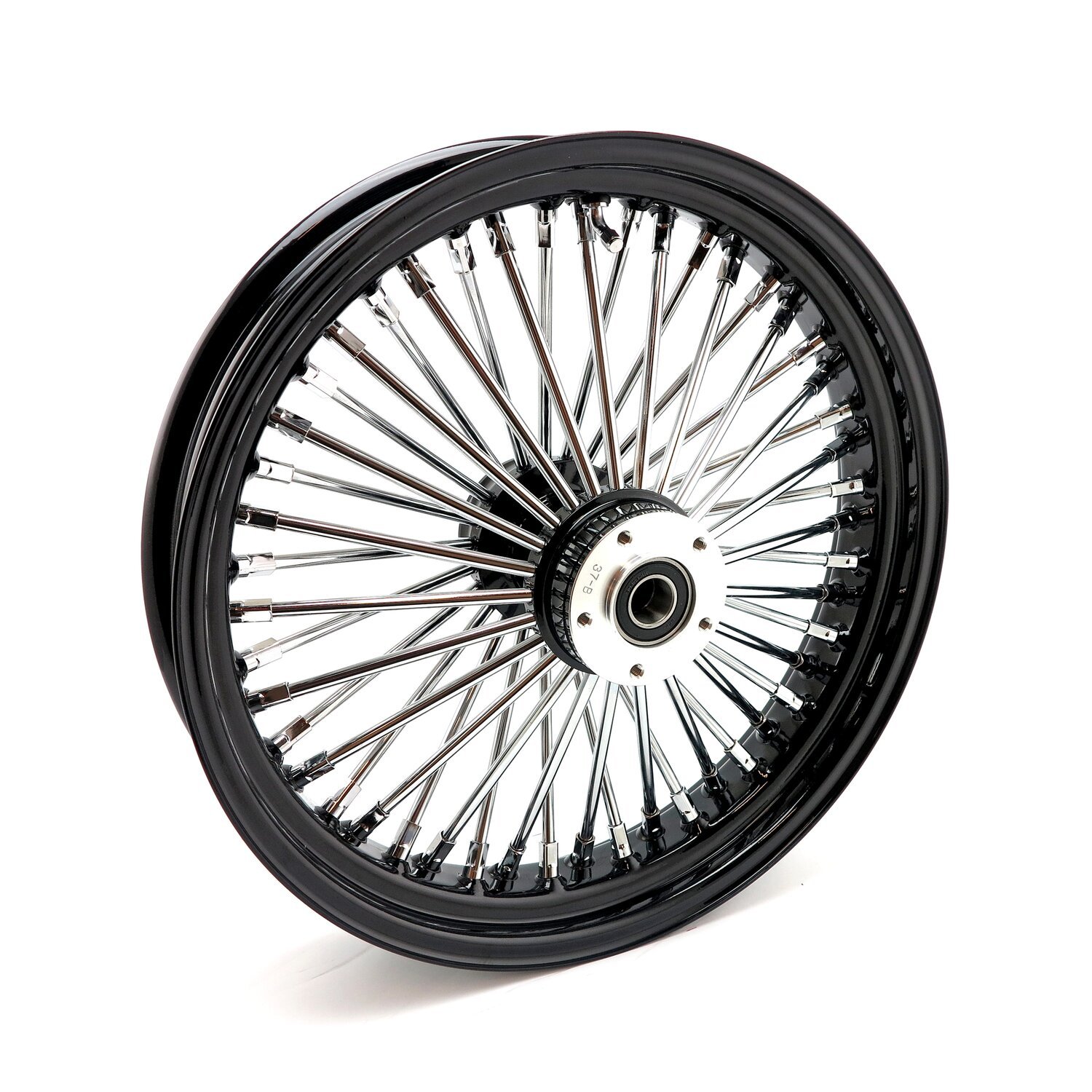 MCS radial 48 fat spoke front wheel 3.50 x 18 DF black, Gloss