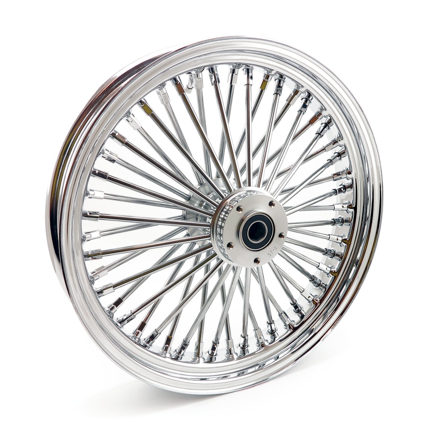MCS radial 48 fat spoke front wheel 3.50 x 18 SF, Silver, Chrome