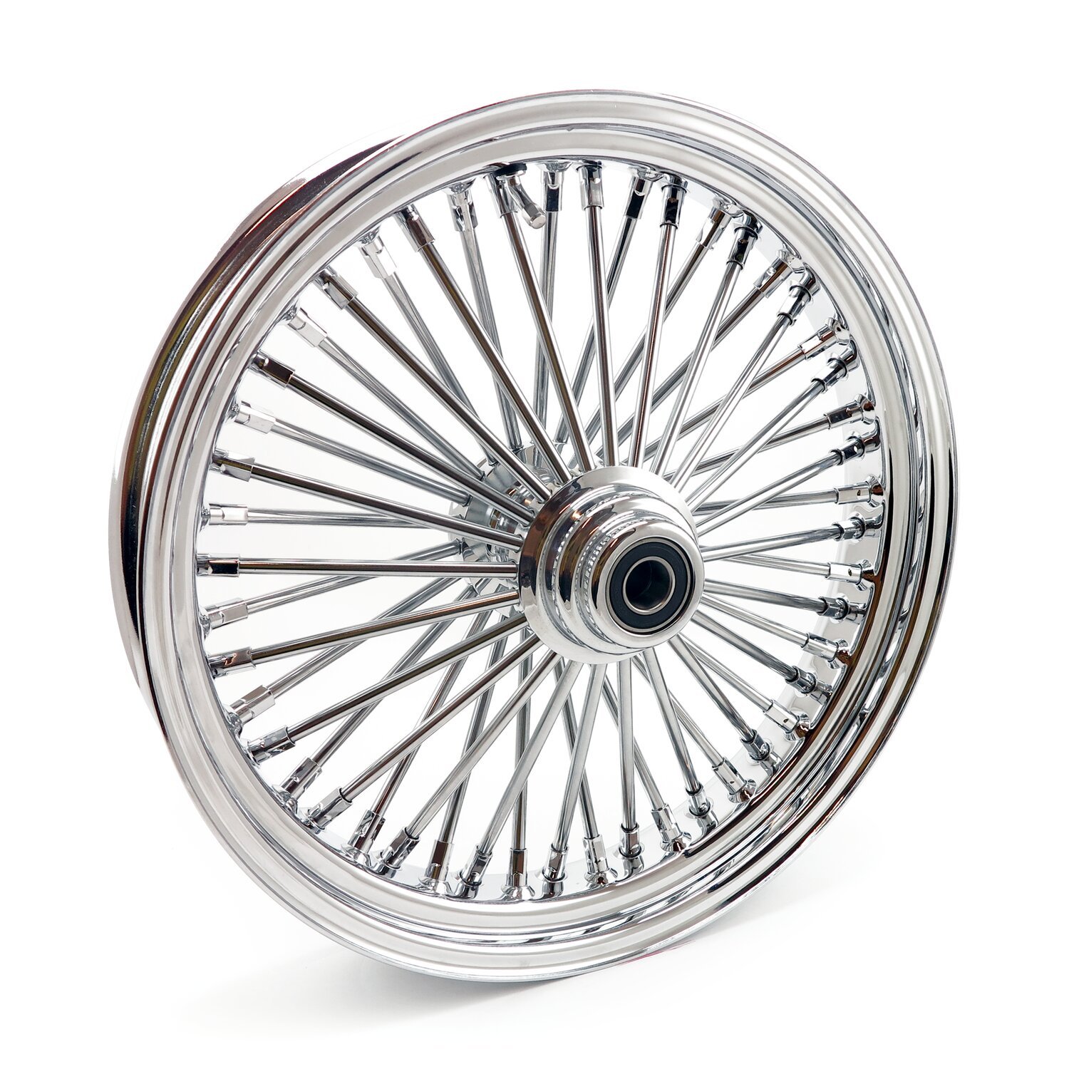 MCS radial 48 fat spoke front wheel 3.50 x 18 SF chrome, Silver