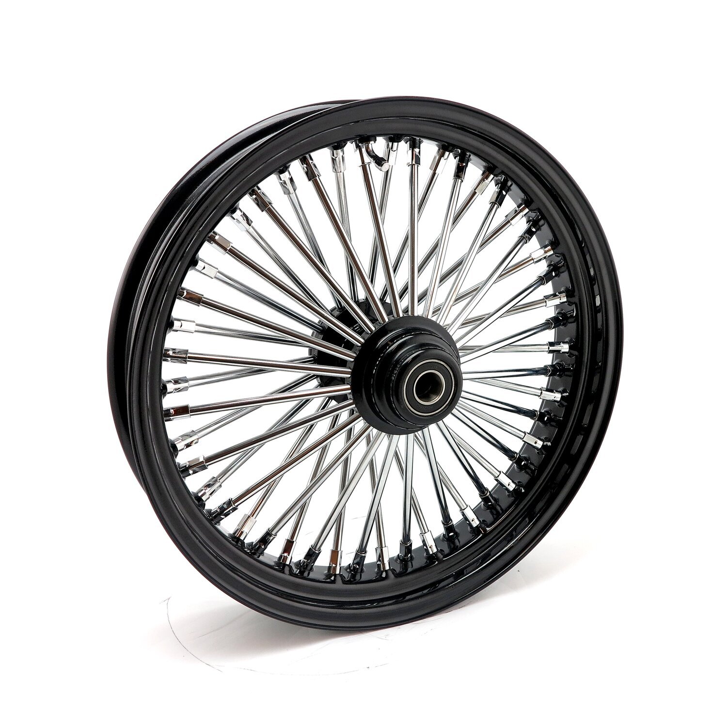 MCS radial 48 fat spoke front wheel 3.50 x 18 SF black, Gloss