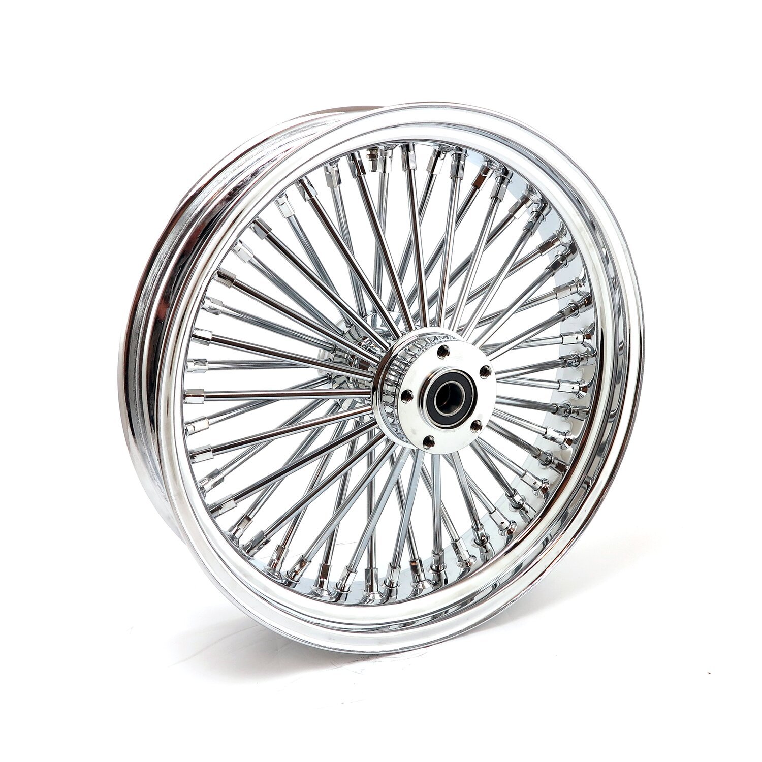 MCS radial 48 fat spoke rear wheel 4.25 x 18, Chrome