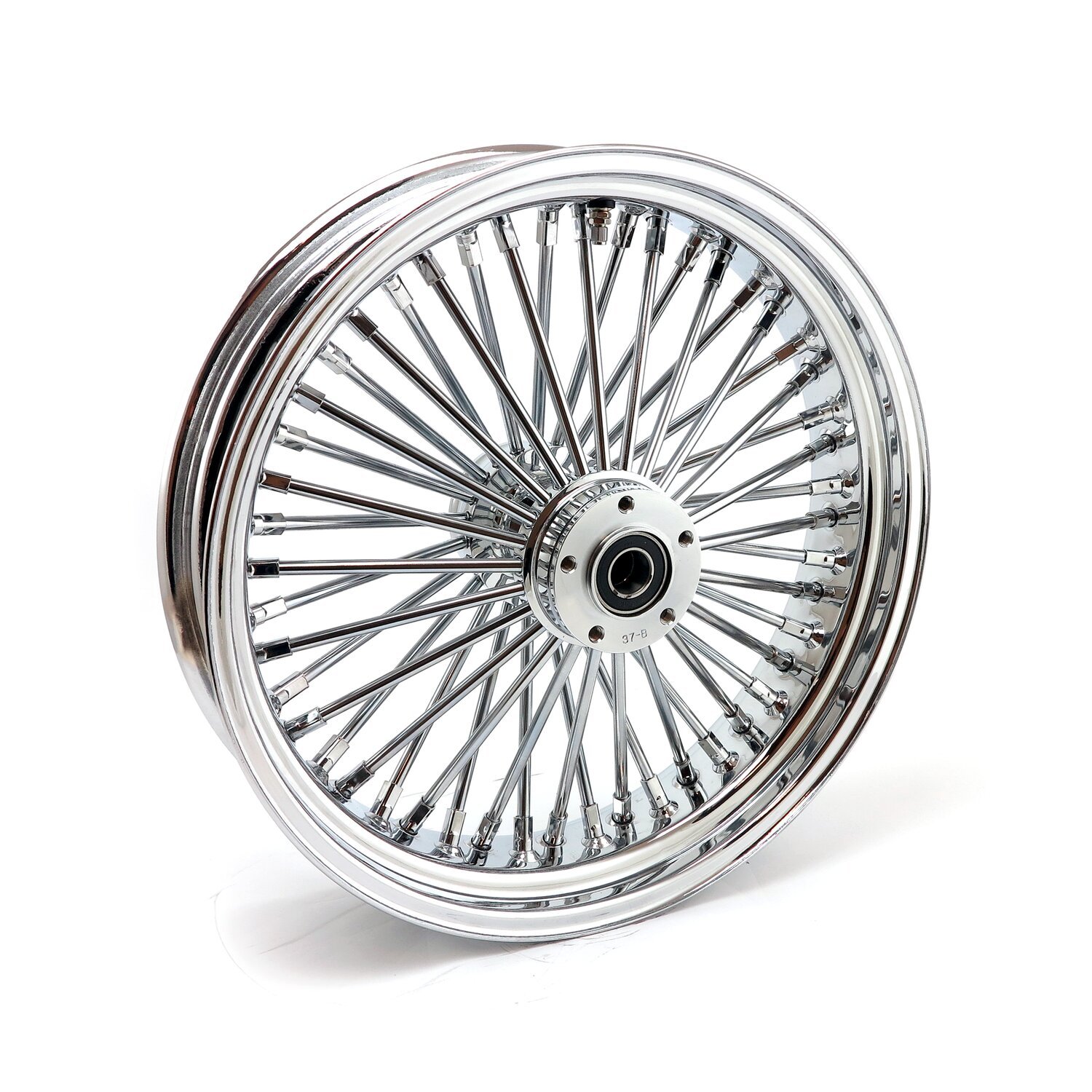 MCS radial 48 fat spoke rear wheel 4.25 x 18 chrome