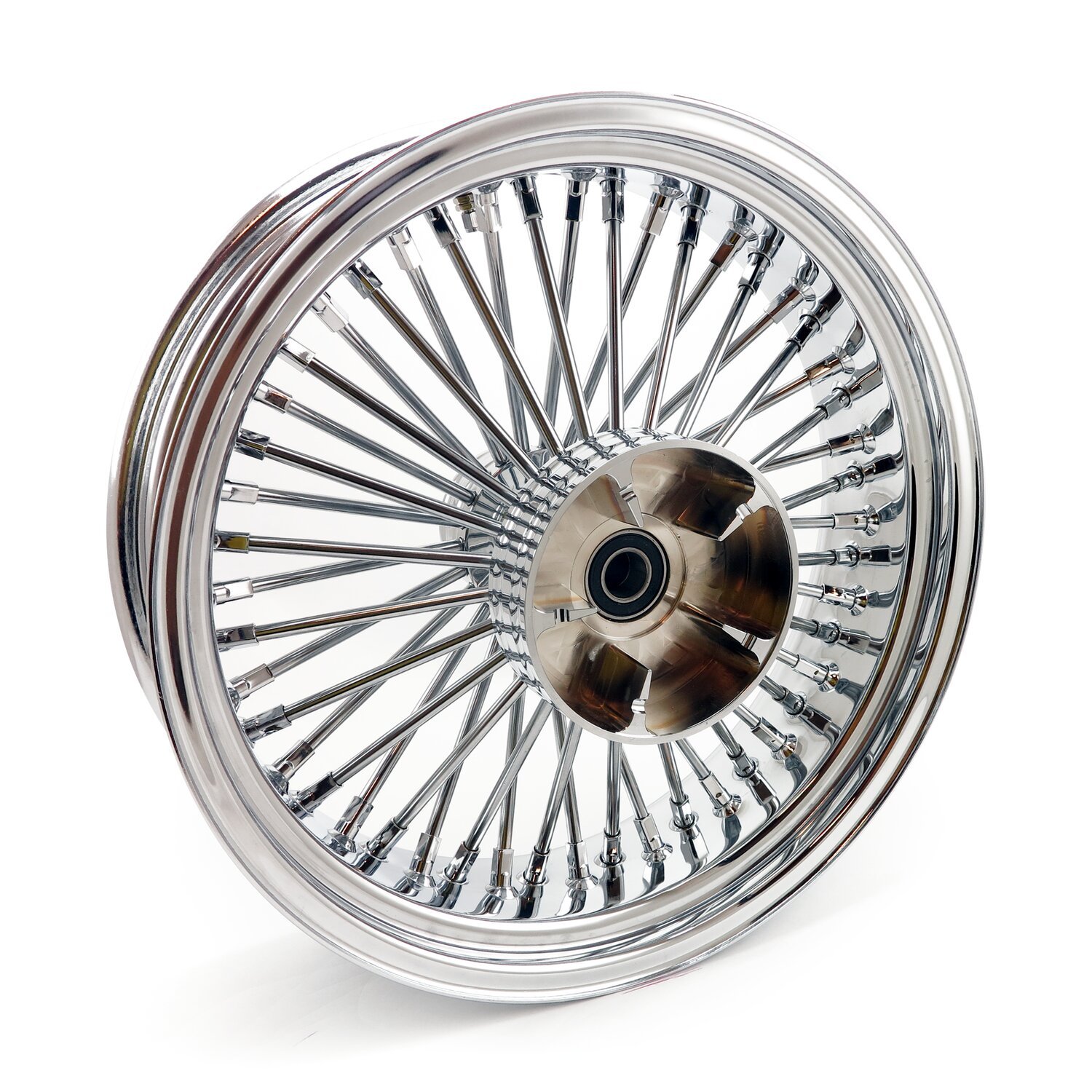MCS radial 48 fat spoke rear wheel 5.50 x 18, Chrome