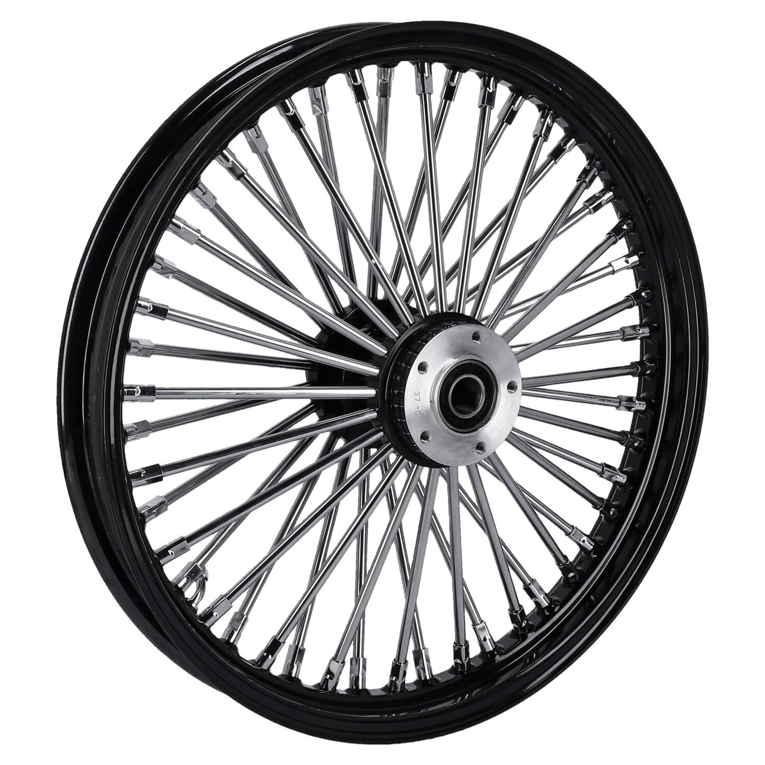 MCS radial 48 fat spoke front wheel 2.15 x 19 SF, Black, Powder Coated