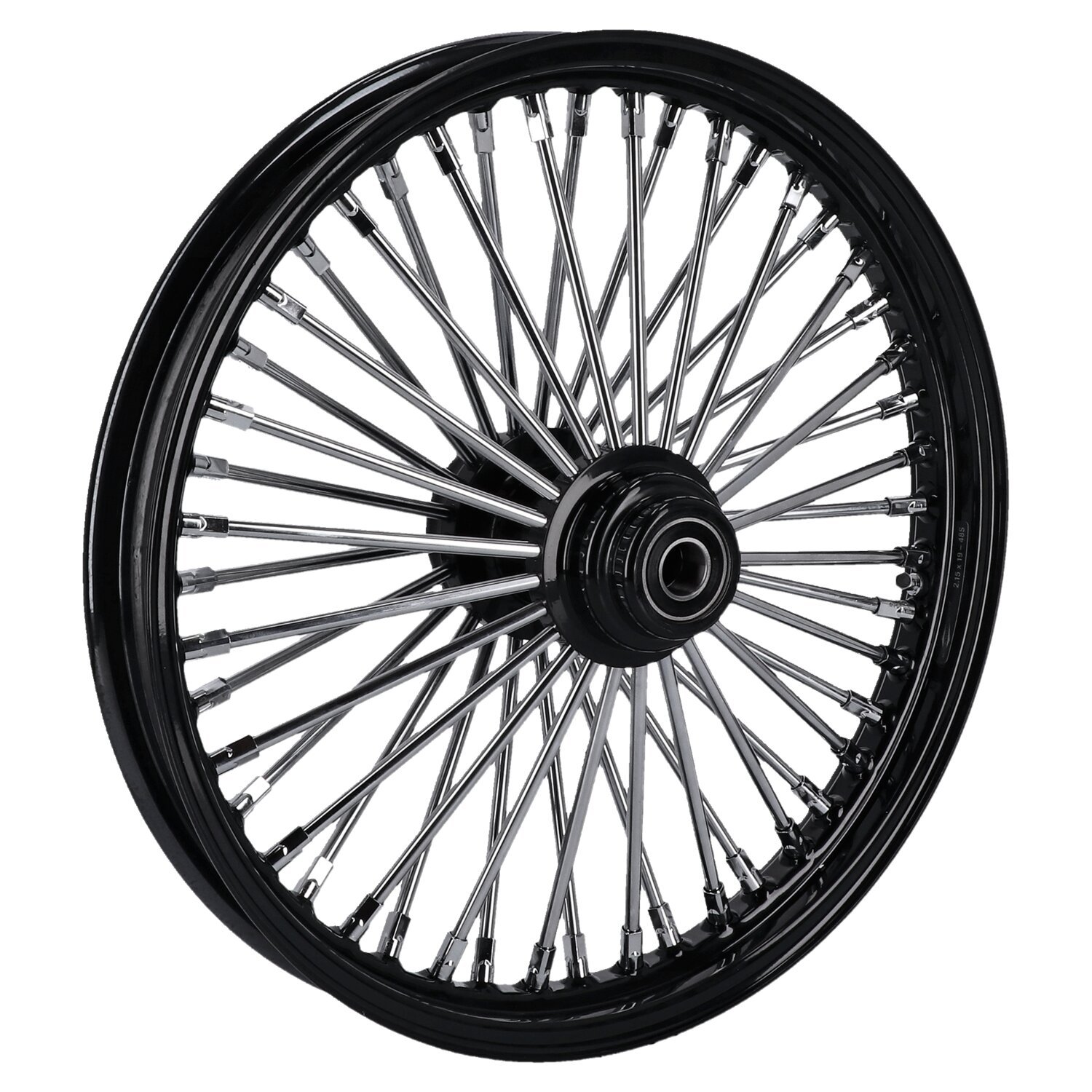 MCS radial 48 fat spoke front wheel 2.15 x 19 SF black, Powder Coated