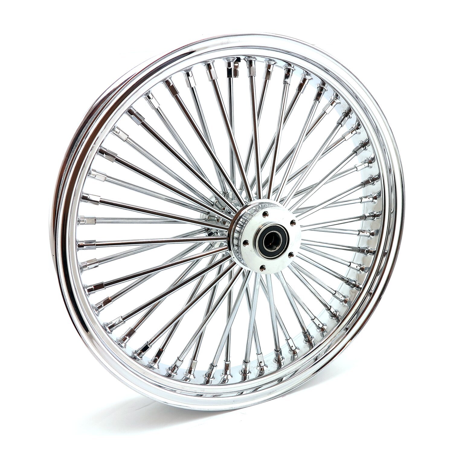 MCS radial 48 fat spoke front wheel 3.50 x 21 DF, Chrome